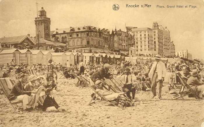 Knocke s/Mer, Phare, Grand Hôtel et Plage