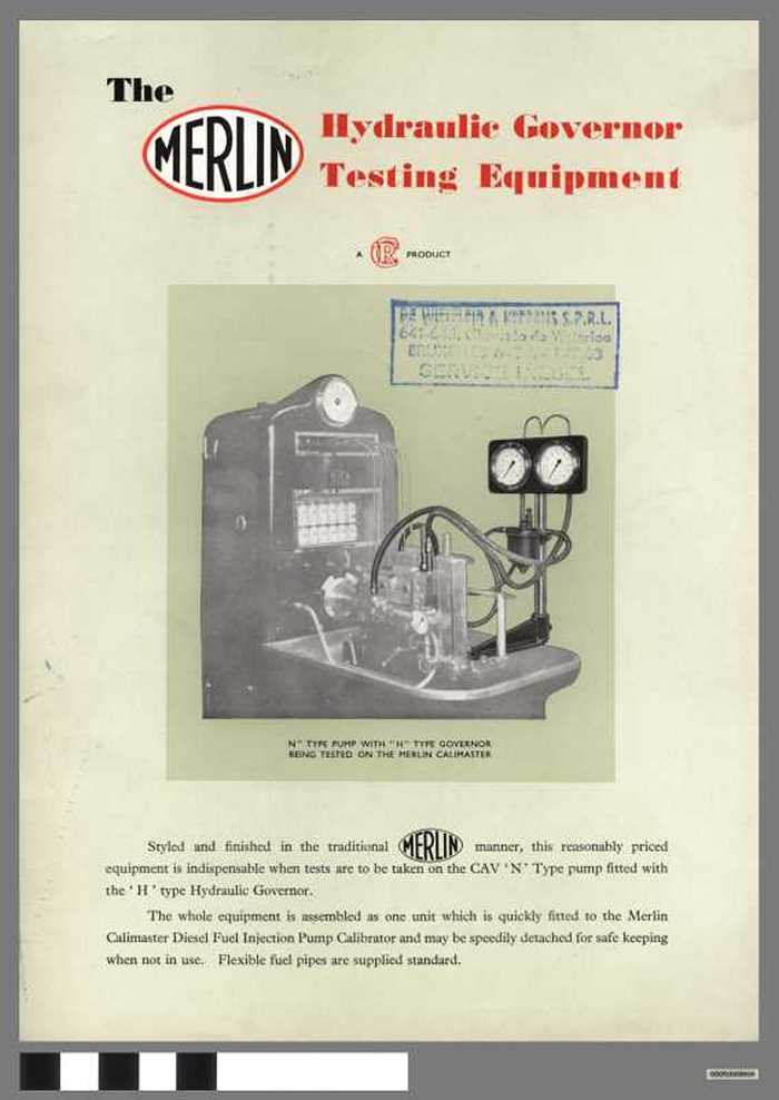 The Merlin Hydraulic Governor Testing Equipment