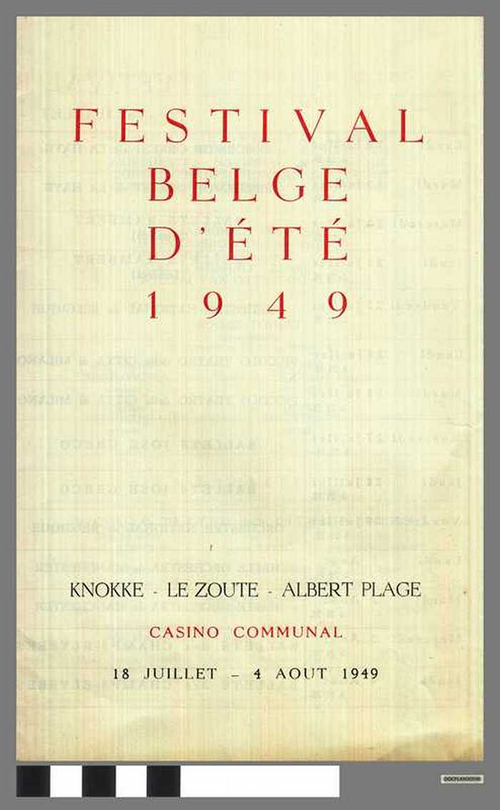 Festival Belge de l'été 1949 - Knokke - Le Zoute - Albert Plage Casino Communal