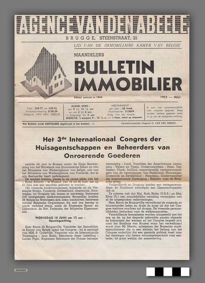 Bulletin Immobilier - Agence Vandenabeele 1952 - juli