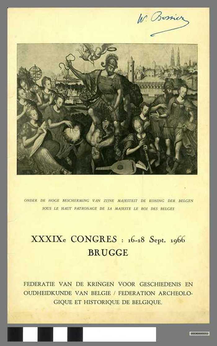 Uitnodiging - 39e Congres te Brugge - Federatie van de Kringen voor Geschiedenis en Oudheidkunde van België