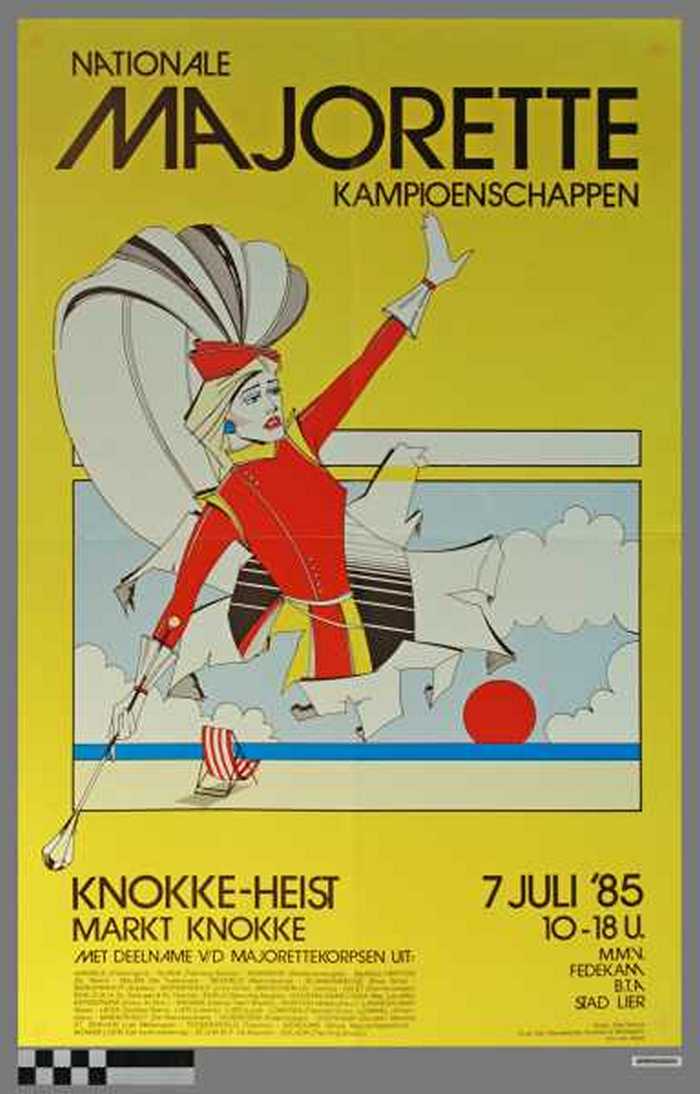 Nationale Majorette Kampioenschappen, Knokke-Heist, Markt Knokke 7 juli 85 10-18 u.