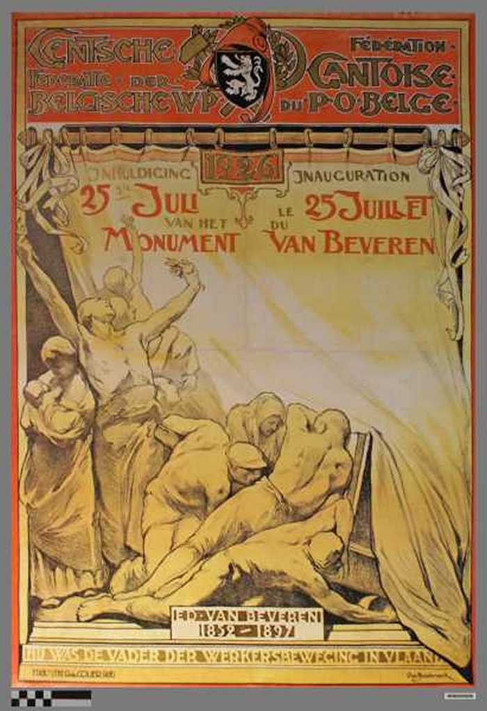 Gentsche Federatie der Belgische W.P., Fédération Cantoise du P.P. Belge, Inhuldiging op 25 ste Juli 1926 van het Monument Van Beveren, Inauguration l