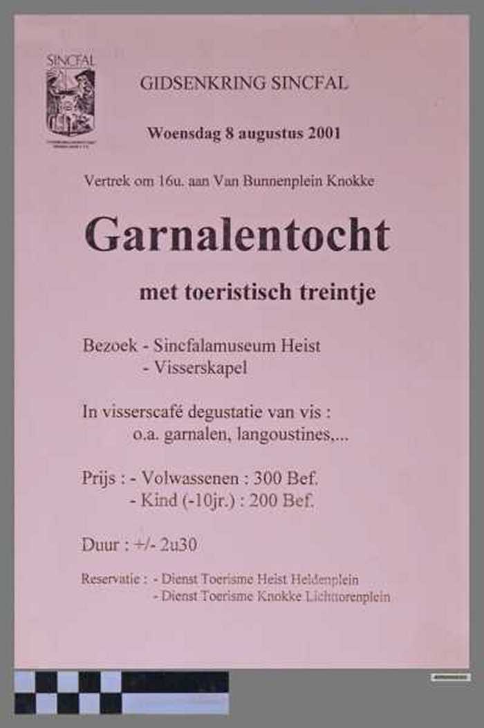 Garnalentocht met toeristisch treintje, Gidsenkring Sincfal, Woensdag 8 augustus 2001