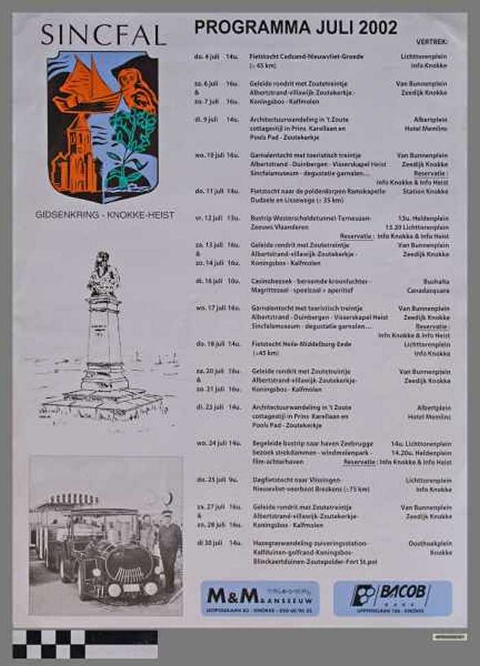 Sincfal, Gidsenkring - Knokke - Heist, Programma Juli 2002.