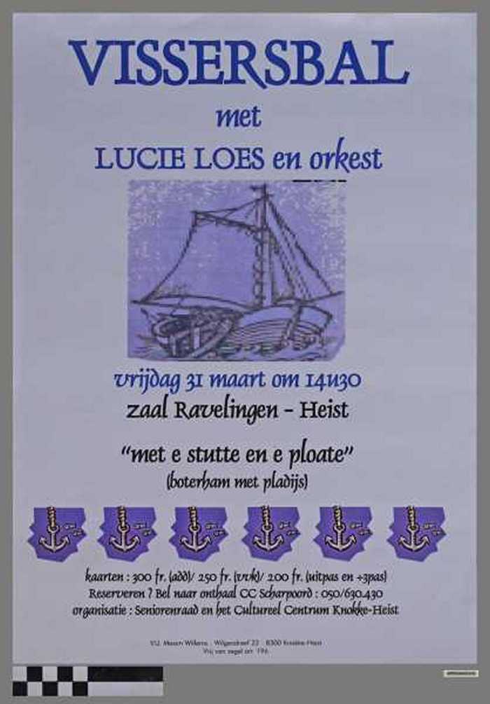 Vissersbal met Lucie Loes en orkest, Vrijdag 31 maart om 14u30.