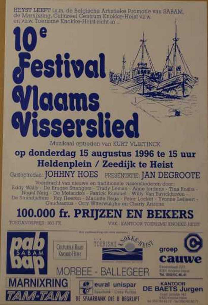 10e Festival Vlaamse Visserslied Muzikaal optreden van Kurt Vlietinck. Gastoptreden Johnny Hoes.