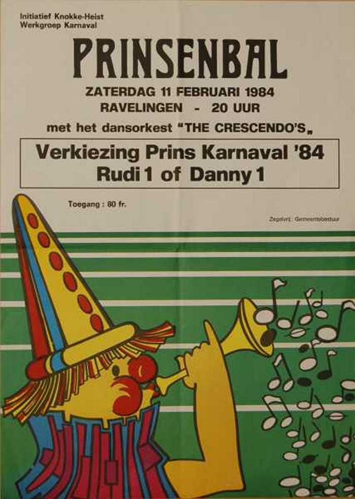 Prinsenbal. Verkiezing Prins Karnaval 84.