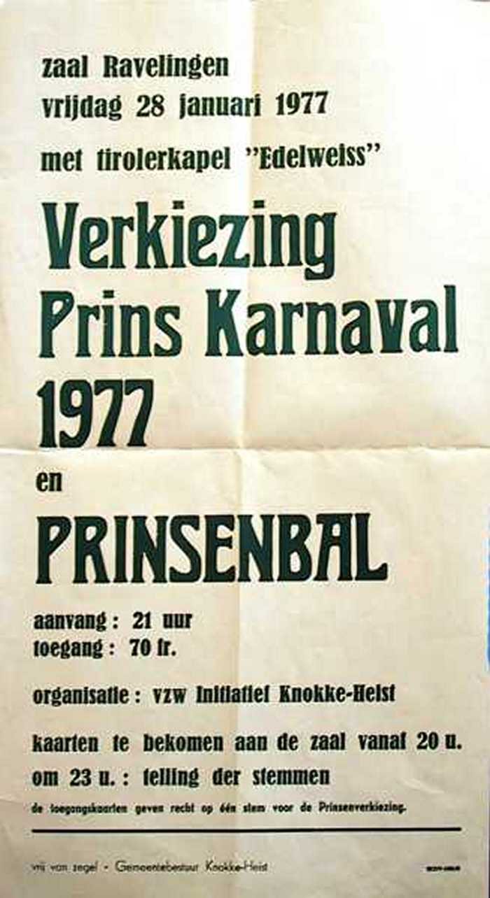 Verkiezing Prins Karnaval 1977 en Prinsenbal