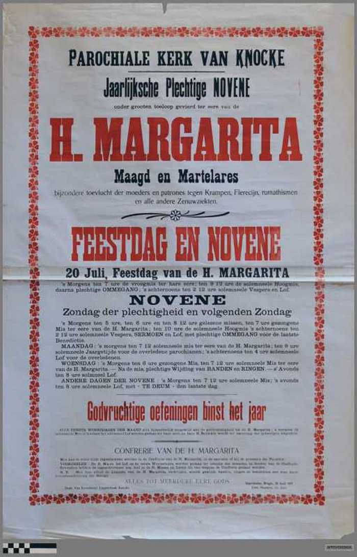 Feestdag en Novene van de Heilige Margarita op 20 juli