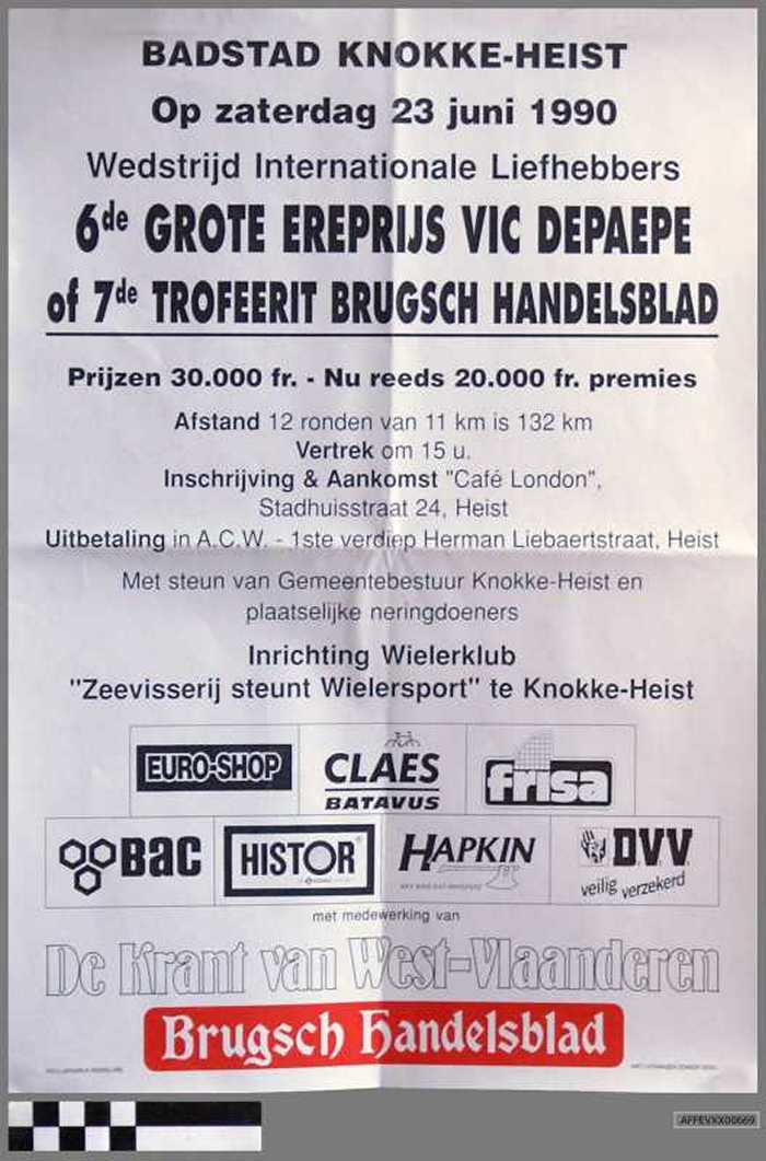 6de Grote Ereprijs Vic Depaepe of 7de Trofeerit Brugsch Handelsblad