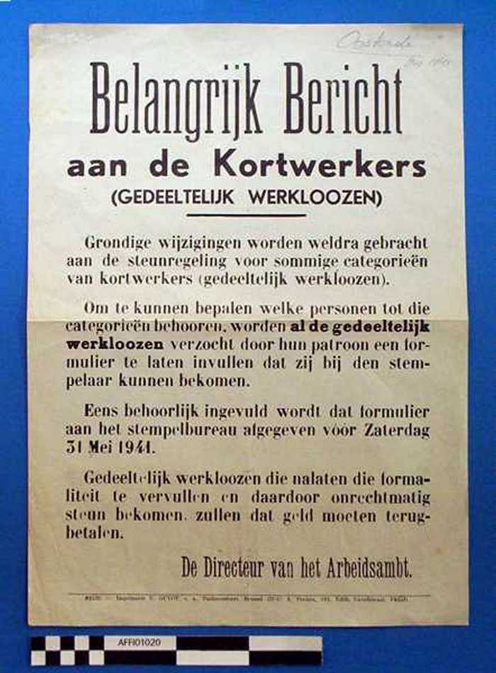 BELANGRIJK BERICHT aan de kortwerkers (gedeeltelijk werklozen). Grondige wijzigingen worden weldra aan de steunregeling voor sommige categorieën van k
