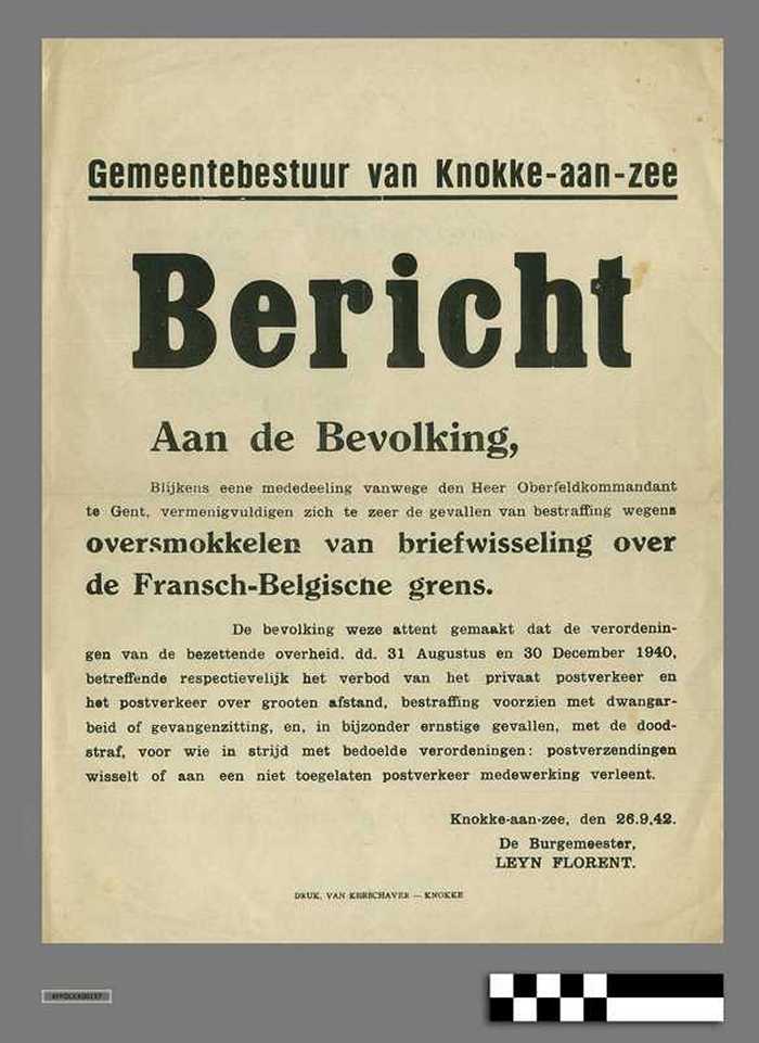 Bericht  - Oversmokkelen van briefwisseling