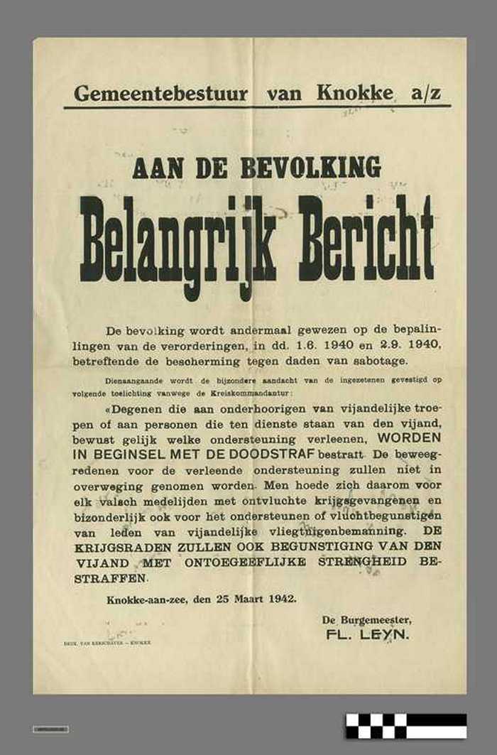 Aan de bevolking - Belangrijk Bericht - Sabotage