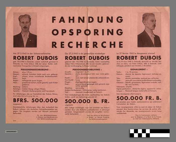 Fahndung - Opsporing - Recherche - Robert Dubois
