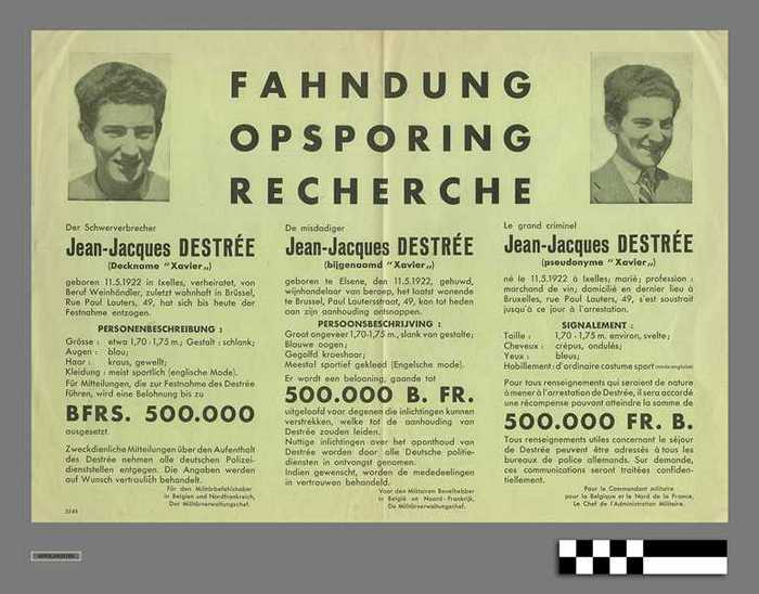 Fahndung - Opsporing - Recherche - Jean-Jacques Destrée