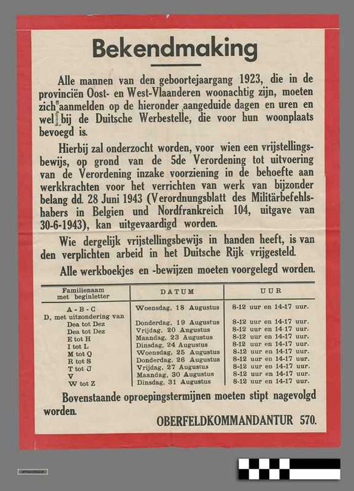 Bekendmaking - Onderzoek voor vrijstelling verplichte arbeid in Duitsland