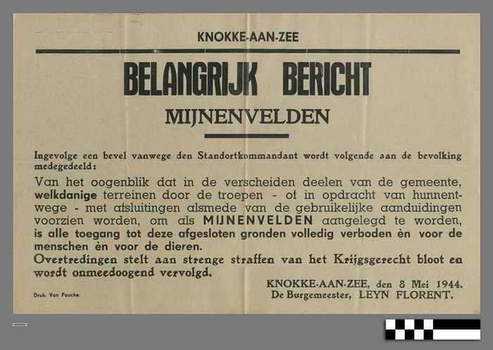 Belangrijk bericht - Mijnenvelden