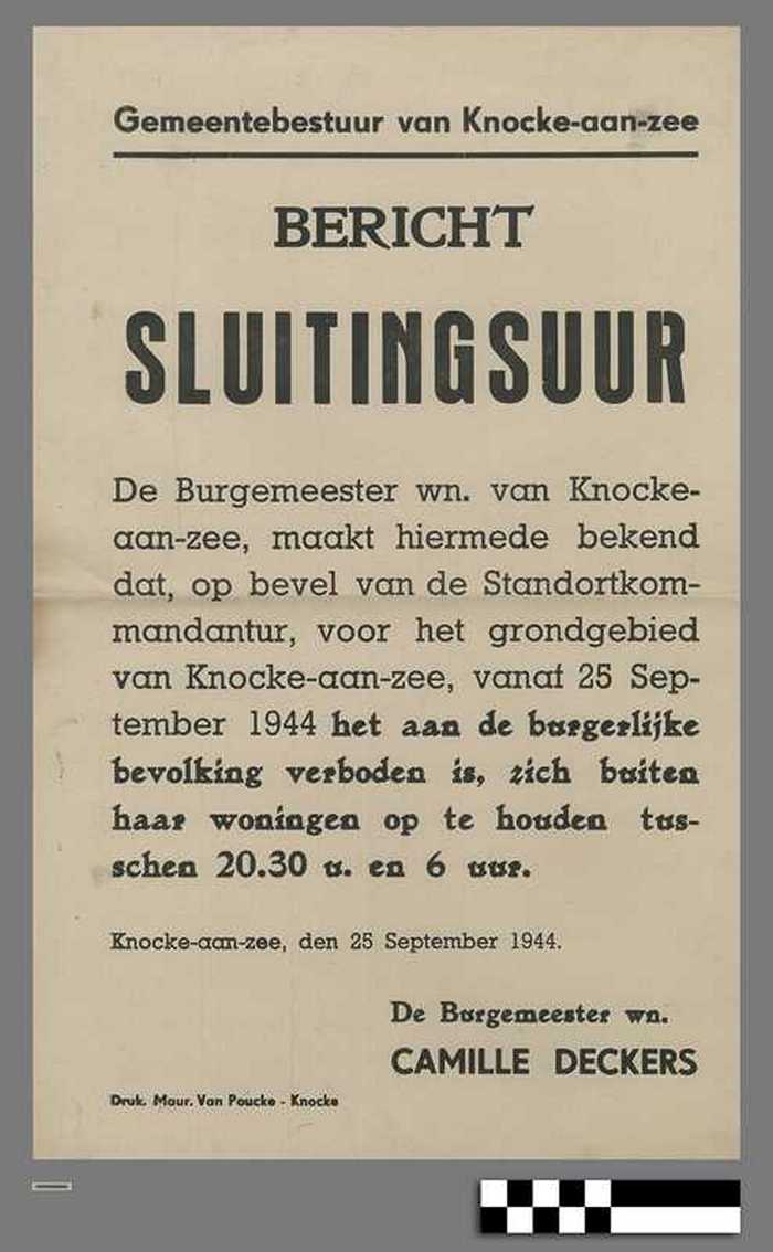 Bericht - Sluitingsuur