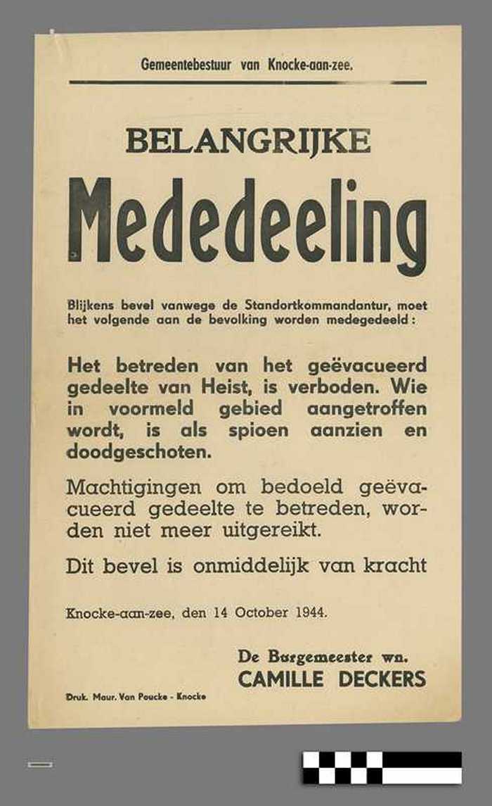 Belangrijke Mededeeling - Betreden geëvacueerd deel is verboden