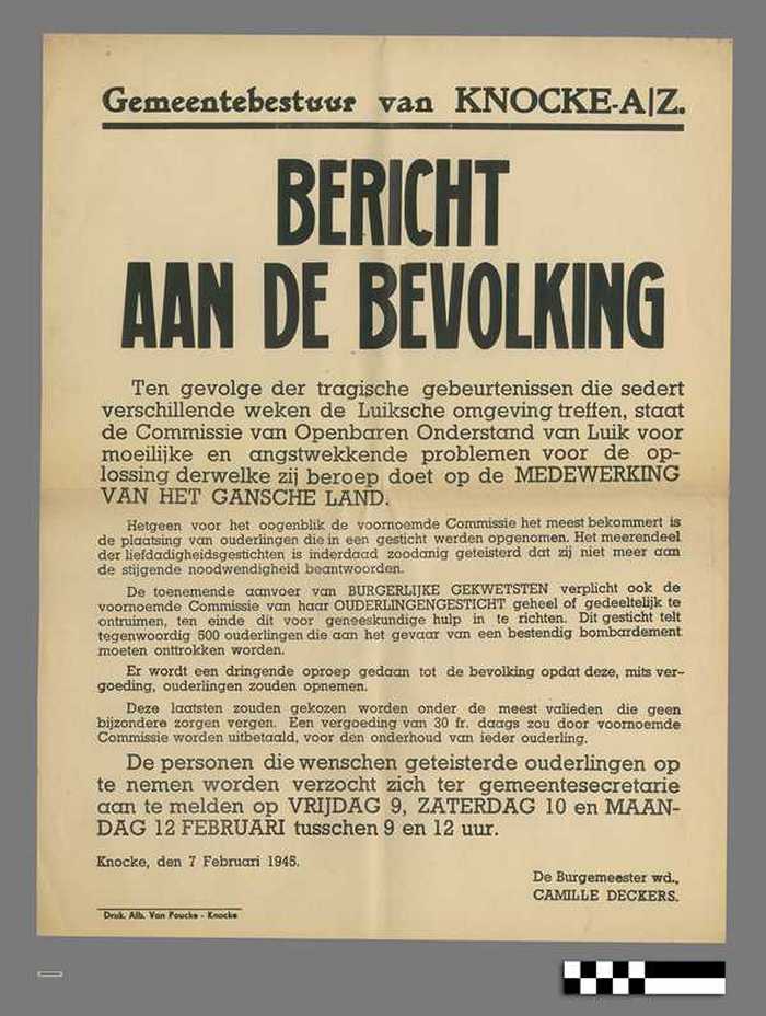 Bericht aan de bevolking - Ouderlingen opnemen