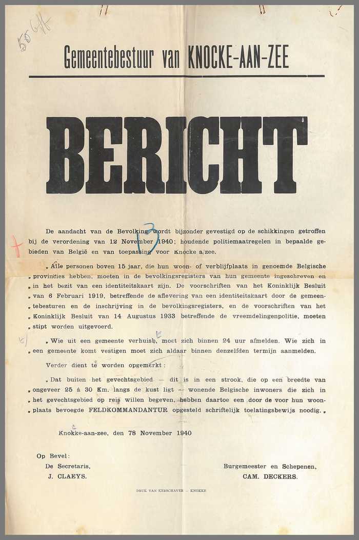 BERICHT - politiemaatregelen