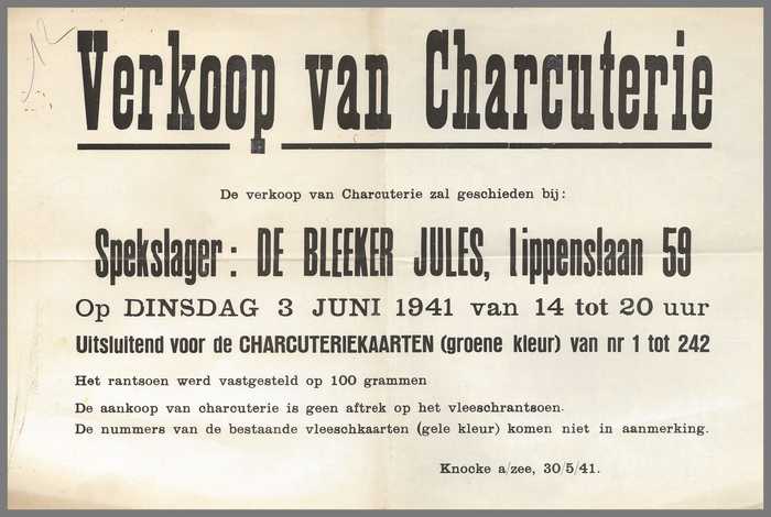 Verkoop van charcuterie