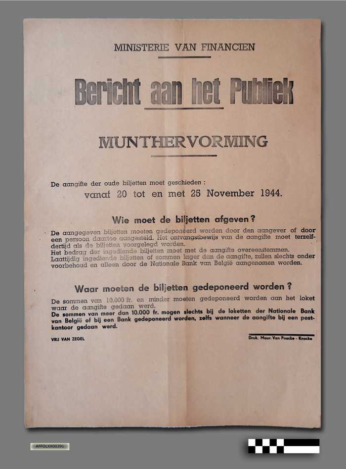 BERICHT AAN HET PUBLIEK - munthervorming