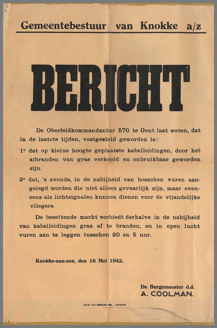 Bericht - De bezette macht verbiedt gras af te branden