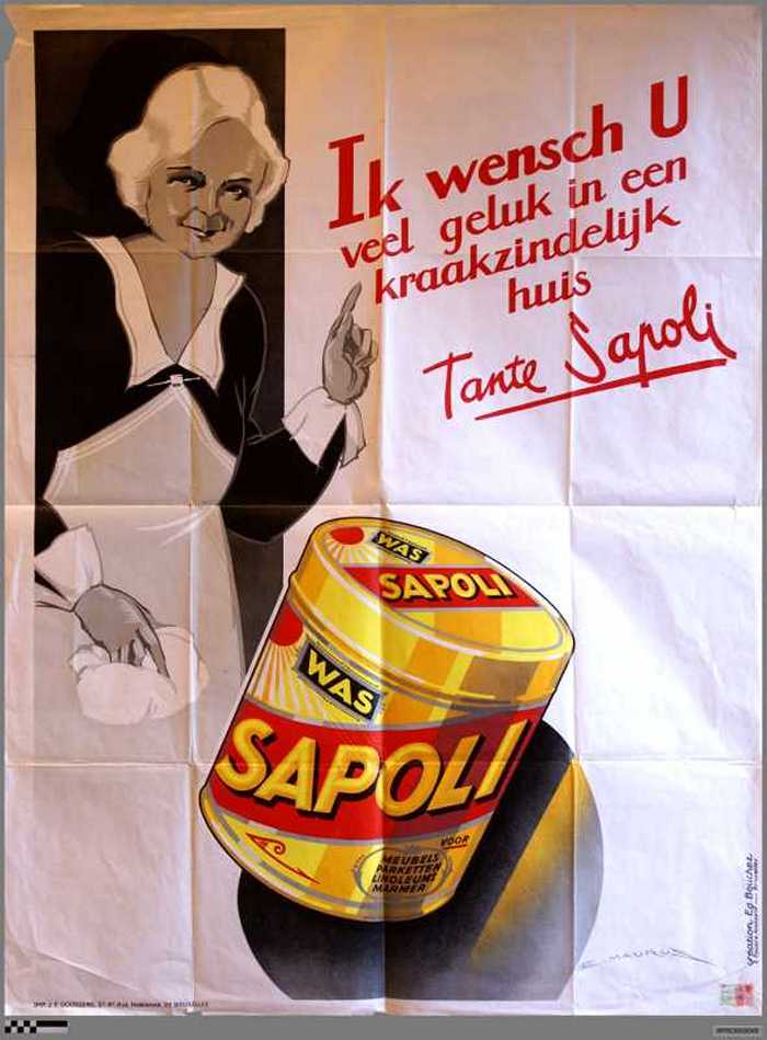 Reclame voor wasmiddel Sapoli.