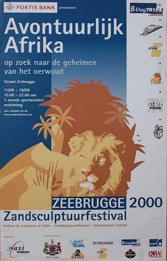 Avontuurlijk Africa. Zandsculptuurfestival Zeebrugge 2000.