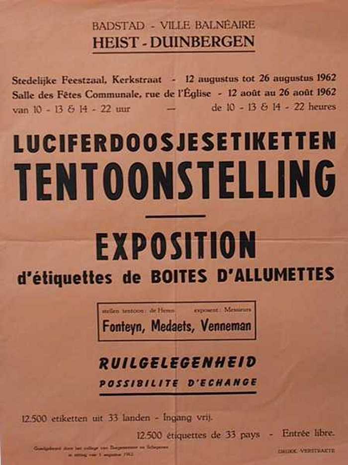 Luciferdoosjesetiketten Tentoonstelling