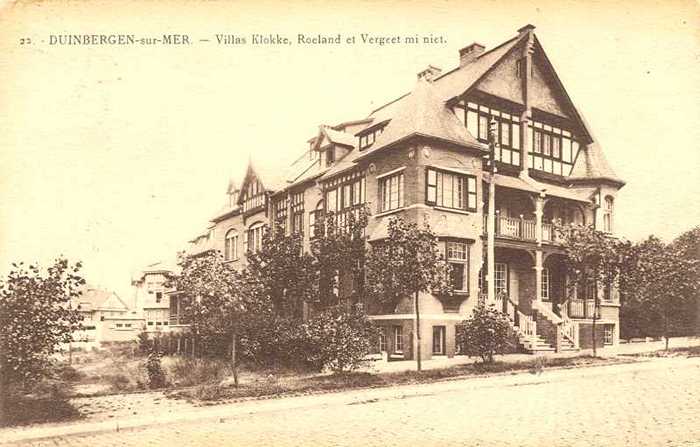 Duinbergen-sur-Mer, Villas Klokke Roeland et Vergeet mij niet.