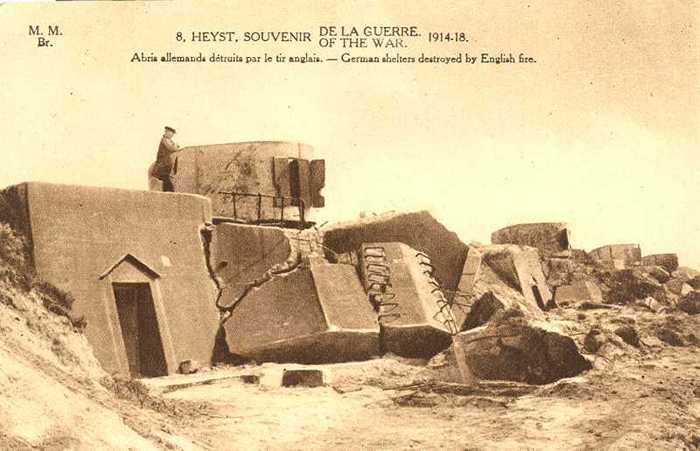 Heyst - souvenir de la guerre 1914-18 - Abris allemands détruits par le tir anglais - AVMPKHE01018 Heyst - souvenir de la guerre 1914-18 - Abris allemands détruits par le tir anglais
