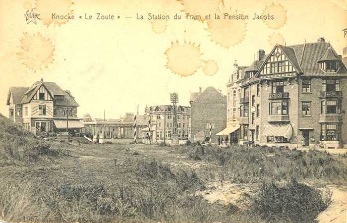 Knocke 'Le Zoute' - La Station du Tram et la Pension Jacobs