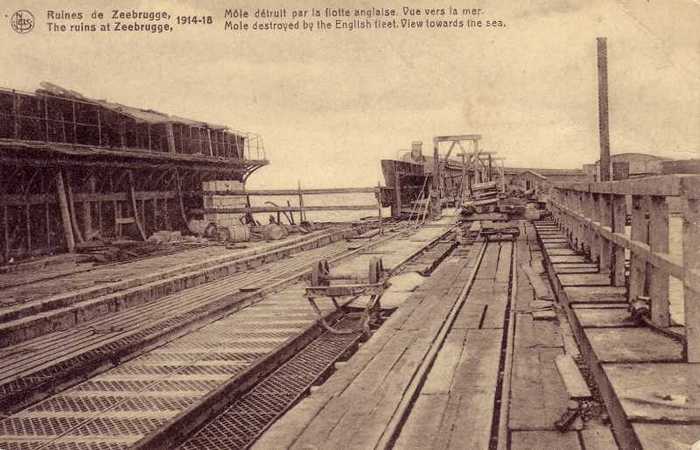 Ruines de Zeebrugge 1914-18 - Môle détruit par la flotte anglaise