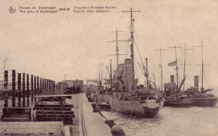 Ruines de Zeebrugge 1914-18 - Dragueurs de mines anglais