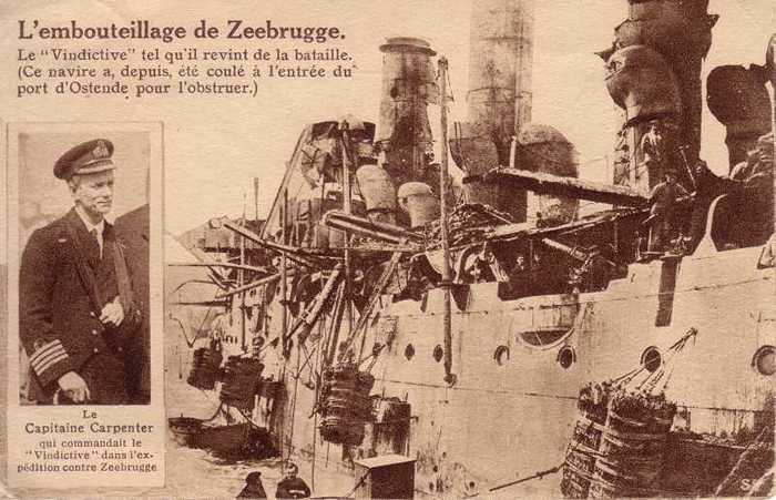 L'embouteillage de Zeebrugge - Le 'Vindictive' tel qu'il revint de la bataille