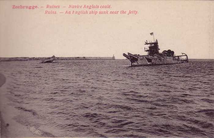 Zeebrugge - Ruines - Navire Anglais coulé