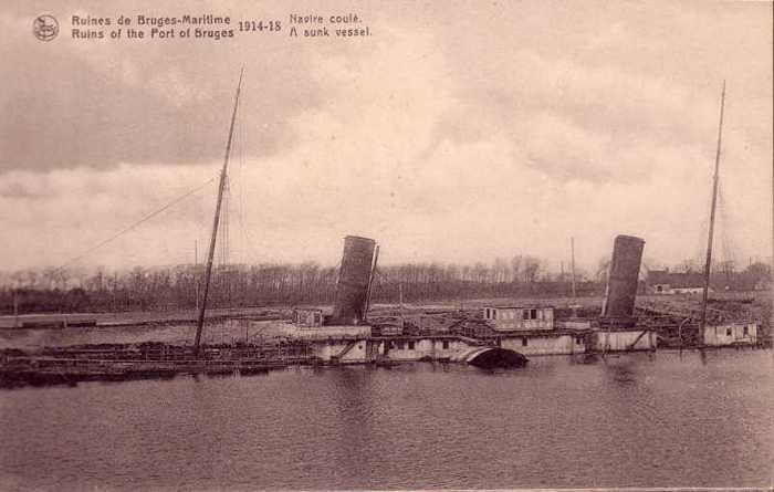 Ruines de Bruges-Maritime - 1914-1918 - Navire coulé