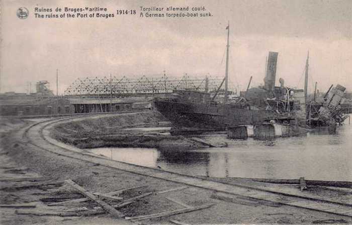 Ruines de Bruges-Maritime - 1914-1918 - Torpilleur allemand coulé