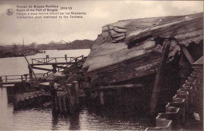 Ruines de Bruges-Maritime - 1914-1918 - Hangar à  sous-marins détruit par les Allemands