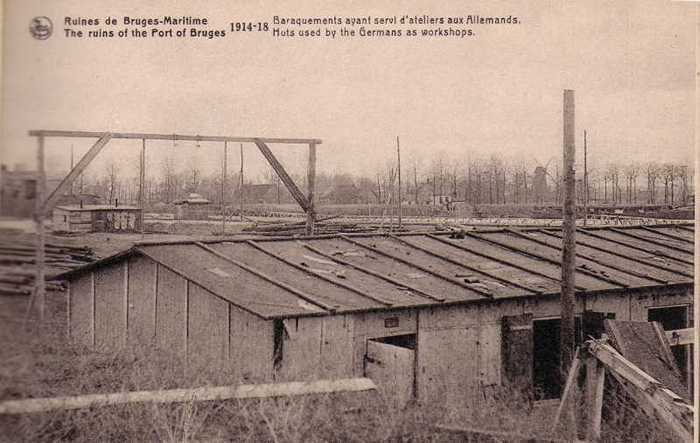 Ruines de Bruges-Maritime - 1914-1918 - Baraquements ayants servi d'ateliers aux Allemands