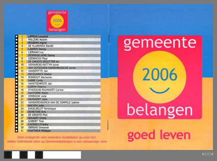 Gemeentebelangen 2006. Goed leven.