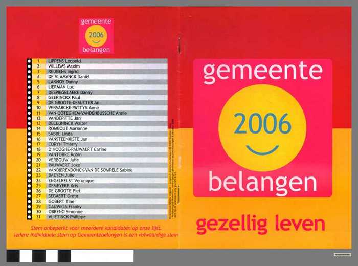 Gemeentebelangen 2006. Gezellig leven.