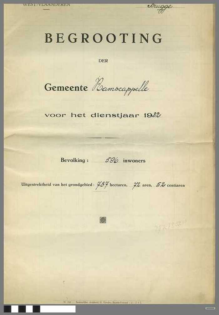 Gemeente Ramscappelle - Begrooting voor het Dienstjaar 1932