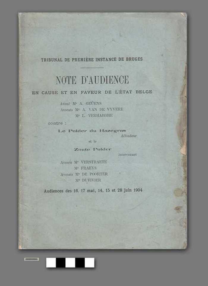 Note d' audience en cause et en faveur de l'état Belge