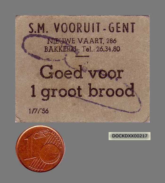 Rantsoenbon: Goed voor 1 groot brood.