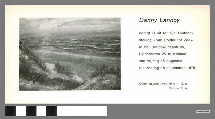 Uitnodiging voor tentoonstelling `van Polder tot Zee van Danny Lannoy