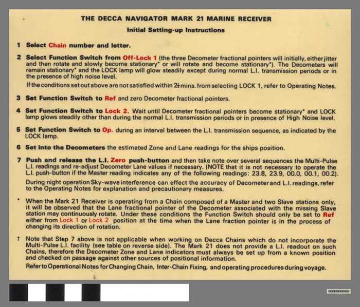 The Decca navigation mark 21 Marine Receiver